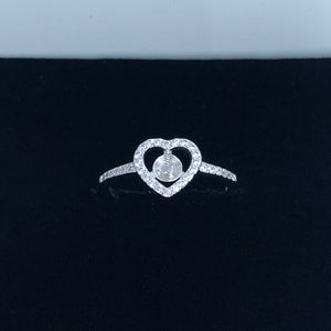 S925 Sterling Silver Heart Pearl Ring Setting