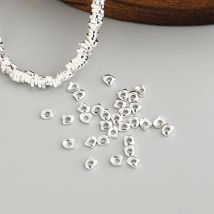 10pcs S925 Sterling Silver Irregular Spacer Beads for DIY Jewelry Making