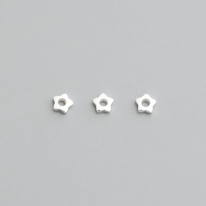 10pcs S925 Sterling Silver Star Spacer Beads (2.5mm) for DIY Jewelry Making