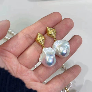 S925 Sterling Silver Textured Gold Earring Setting