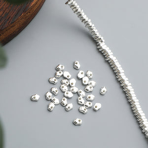 3,4mm 10pcs S925 Sterling Silver Irregular Spacer Beads