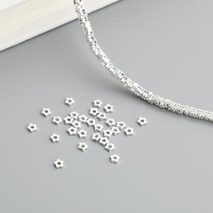 10pcs S925 Sterling Silver Star Spacer Beads (2.5mm) for DIY Jewelry Making