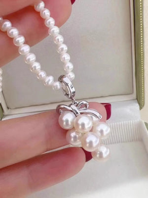 S925 Sterling Silver Grape Pearl Pendant Setting for Jewelry Making