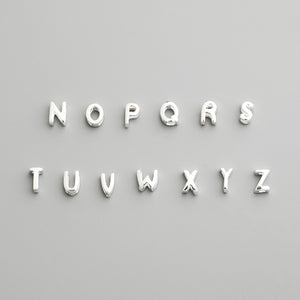 S925 Sterling Silver Alphabet Spacer Beads for DIY Bracelet Making