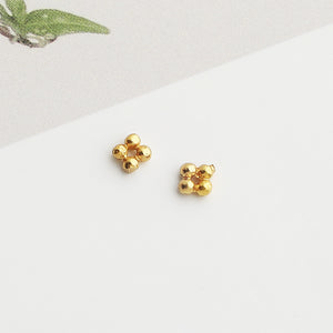 10pcs S925 Sterling Silver Gold-Plated Mini Round Spacer Beads