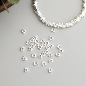 10pcs S925 Sterling Silver Irregular Spacer Beads for DIY Jewelry Making