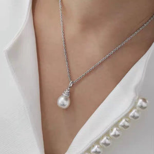 S925 Sterling Silver CZ Pearl Pendant Setting for Jewelry Making