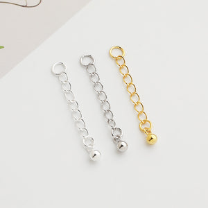 S925 Sterling Silver Extension Chain, Tail Chain DIY Bead Accessories 2.5-5cm