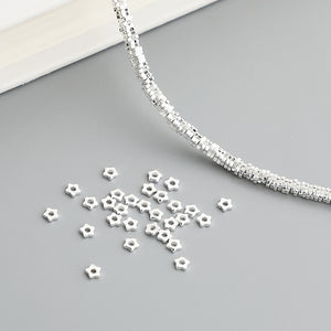 10pcs S925 Sterling Silver Star Spacer Beads (2.5mm) for DIY Jewelry Making