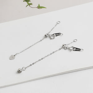 10pcs 5cm S925 Sterling Silver Heart Extension Chain