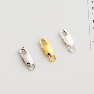10pcs 8,10,12mm S925 Sterling Silver Square Lobster Clasps for DIY Jewelry