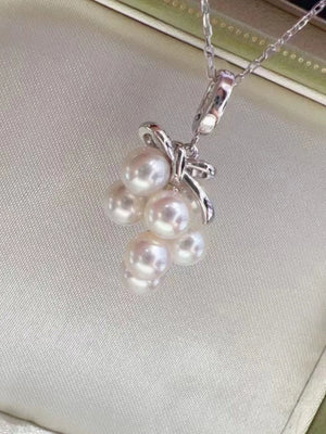 S925 Sterling Silver Grape Pearl Pendant Setting for Jewelry Making