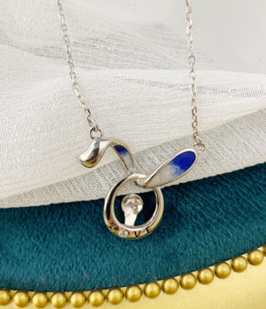 Cute rabbit pearl necklace setting