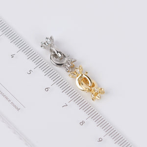 S925 Sterling Silver Floral Circle Buckle Clasp for Jewelry Making