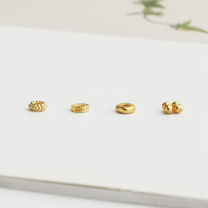 10pcs S925 Sterling Silver Gold-Plated Mini Round Spacer Beads
