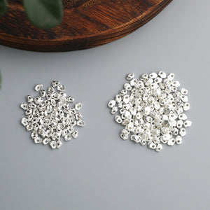 3,4mm 10pcs S925 Sterling Silver Irregular Spacer Beads