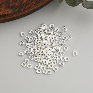 10pcs S925 Sterling Silver Irregular Spacer Beads for DIY Jewelry Making
