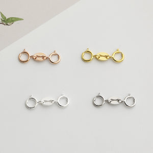 10pcs 5mm S925 Sterling Silver Double Spring Buckle, DIY Jewelry Clasp Accessories