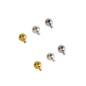 50pcs S925 Sterling Silver Crimp End Beads 3mm Jewelry Findings