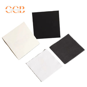 50pcs white or black custom logo silver polishing cloth