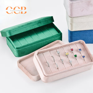 Velvet ring jewelry box tray, jewelry storage and display organizer, velvet ring holder case, wholesale jewelry packaging and display