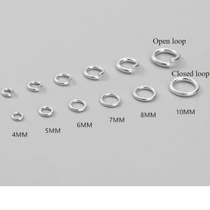 3-10mm 20pcs S925 Sterling Silver Open & Closed Jump Ring Accessories