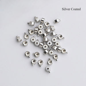 10pcs 3mm S925 Sterling Silver and Gold-Plated End Cap Beads