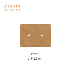 100pcs wholesale 3.5x2.5cm earring display cards with two holes for stud hoop jewelry black white paper cards small jewelry packaging