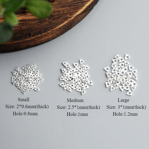10pcs 2-3mm S925 Sterling Silver Triangular Spacer Beads