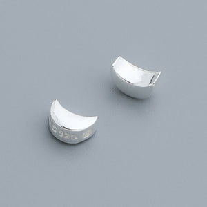 10pcs S925 Vegan Silver Star & Moon Spacer Beads - Glossy Geometric