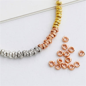 10pcs S925 Sterling Silver Twisted Circle Spacer Beads 3-4mm