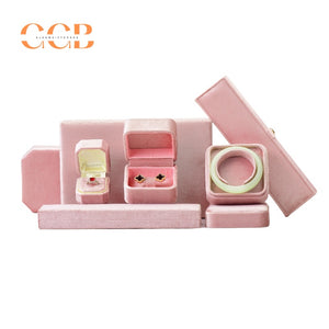 7 Piece Pink Velvet Jewelry Box Set Custom Logo Packaging Display