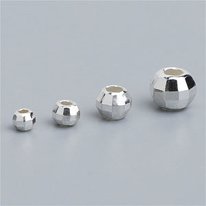 10pcs 2.5-5mm S925 Sterling Silver Faceted Spacer Beads