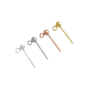 10pcs S925 Sterling Silver Open and Closed Hoop Round Bead Earring Post