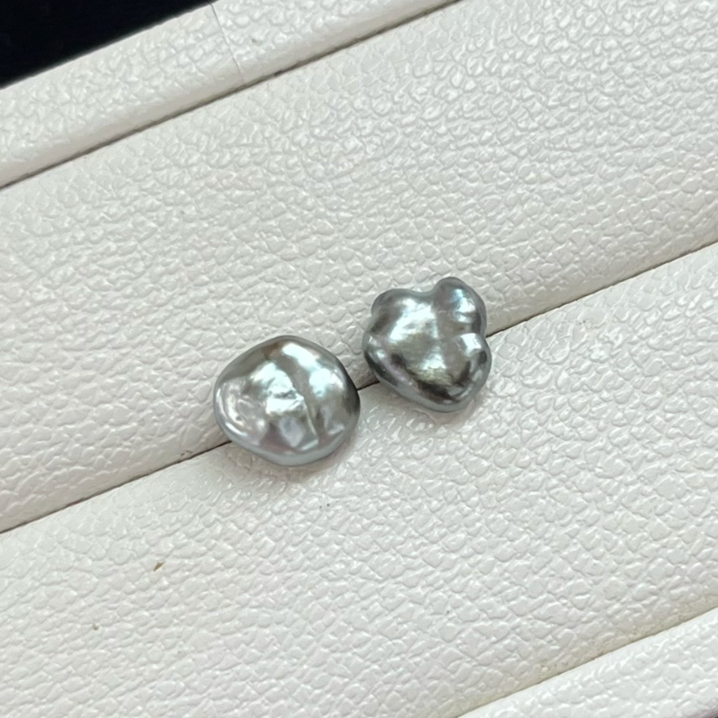 3A 2-12mm Platinum Grey Tahitian Keshi Pearl, Natural Loose Saltwater Pearl with Good Luster, Undrilled Half Drilled 1mm or Fully Drilled 0.7mm