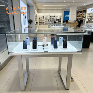 Lockable Glass Jewelry Display Case with Sliding Doors | Countertop Display Cabinet for Pearl, Necklace & Gemstone Display