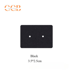 100pcs wholesale 3.5x2.5cm earring display cards with two holes for stud hoop jewelry black white paper cards small jewelry packaging