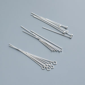 20pcs 15-40mm S925 Sterling Silver Round Head, 9-Shaped, T-Pin Needles