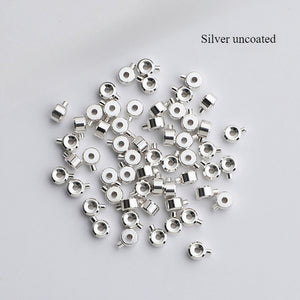 10pcs 3mm S925 Sterling Silver and Gold-Plated End Cap Beads