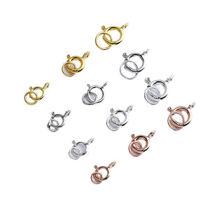 5mm 6mm 7mm, 10pcs S925 Sterling Silver Spring Buckle with Closed Ring