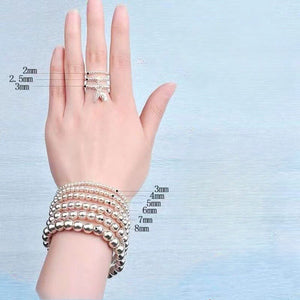 2-5mm Wholesale S925 Sterling Silver Beads by Gram, Pearlescent Round Beads