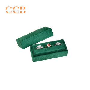 Mini rectangular velvet jewelry ring box