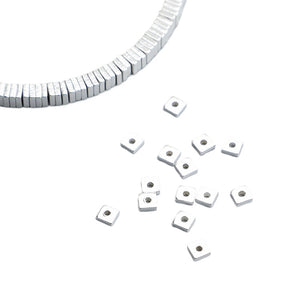 S925 Sterling Silver Square Spacer Beads for DIY Bracelet Necklace