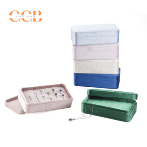 Velvet ring jewelry box tray, jewelry storage and display organizer, velvet ring holder case, wholesale jewelry packaging and display