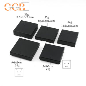 10pcs 1.6cm thin jewelry box set, kraft brown white marble black, luxury packaging for rings earrings bracelets, flat gift boxes