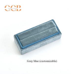 Mini rectangular velvet jewelry ring box