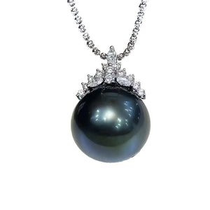 Tahitian Black Pearl Undrilled Bead, Natural Round Sea Pearl for DIY