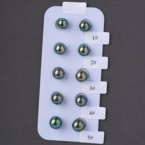 5A Tahitian Black Pearl Earrings 8–14mm in 18K Solid Gold