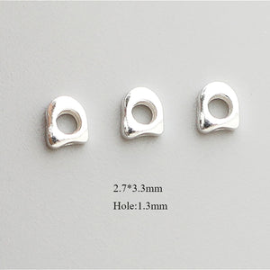 10pcs S925 Sterling Silver Irregular Spacer Beads for DIY Jewelry Making