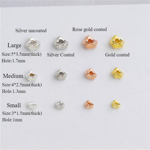 10pcs S925 Silver Irregular Round Spacer Beads